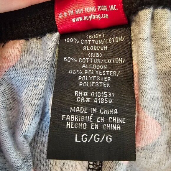 Sriracha Hot Sauce Pajama Pants Keep It Spicy Graphic Pants Drawstring, Large - Picture 4 of 10